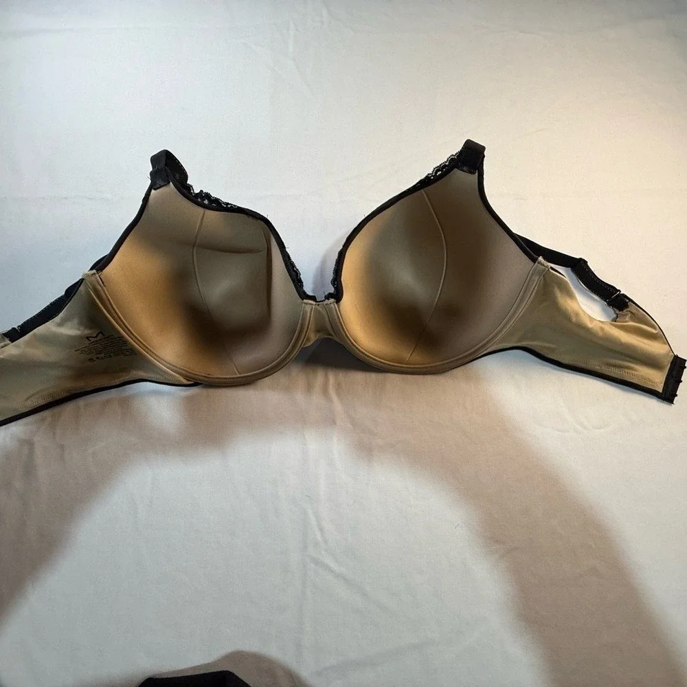 Maidenform 40DD Black Comfort T-Shirt‎ Bra Lace Trim Convertible Straps NWT